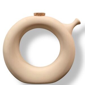 Mid-Century Modern Period Donut Shape Pottery Pitcher Jug by Hartstone Pottery